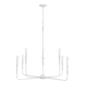 34"H PALOMA 8-LIGHT CHANDELIER, TEXTURED WHITE