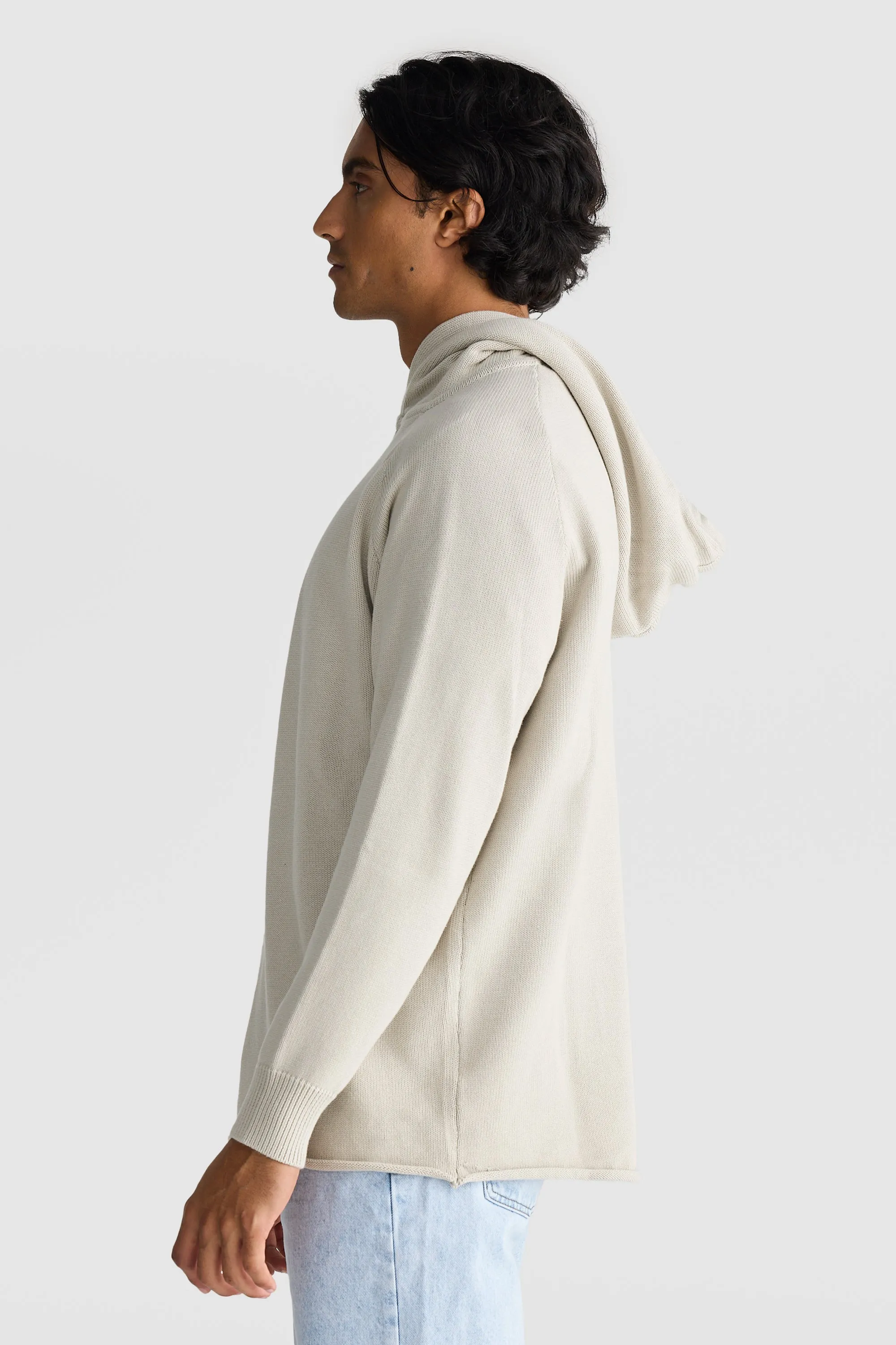 Atlas Knit Hoodie Bone