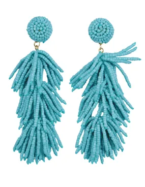 Beaded Fringe Drop Post Earrings