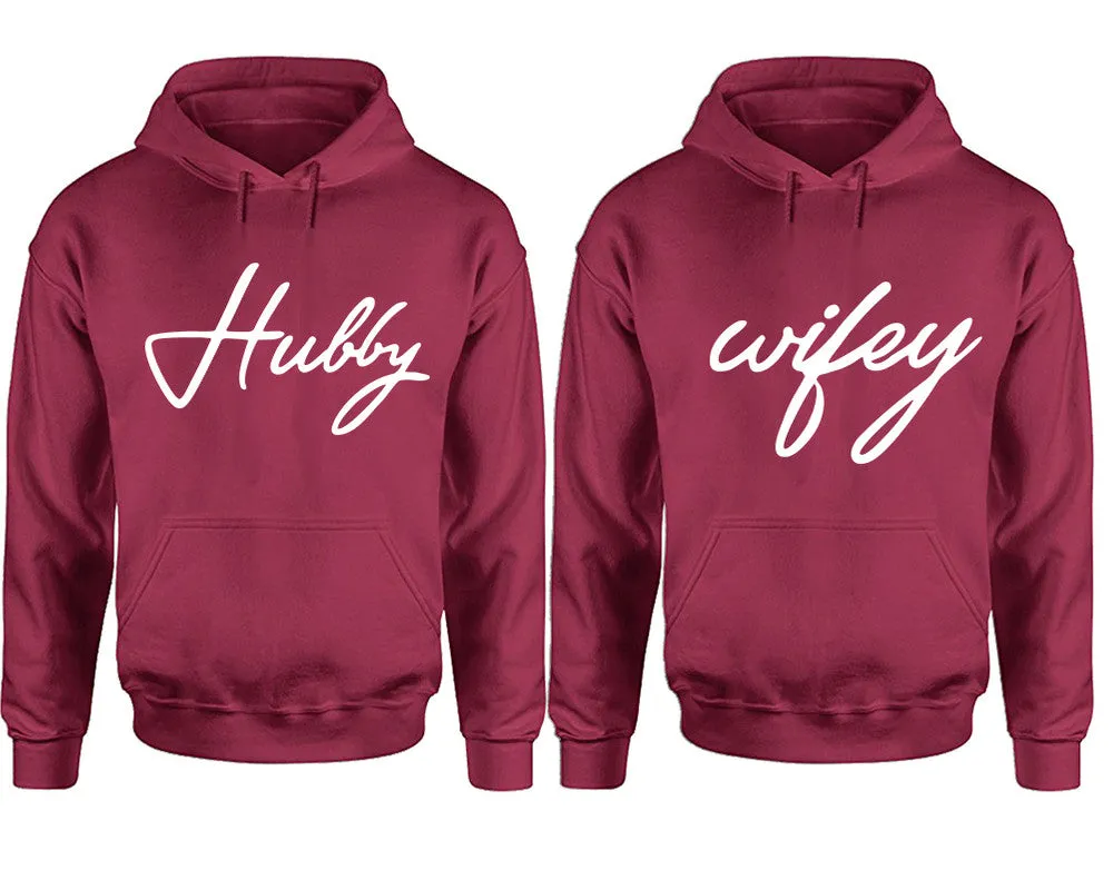 Hubby and Wifey Couple Matching Pullover Hoodies