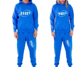 Hubby Wifey Couple Matching Hoodie and Jogger Pants Top&Bottom Sets