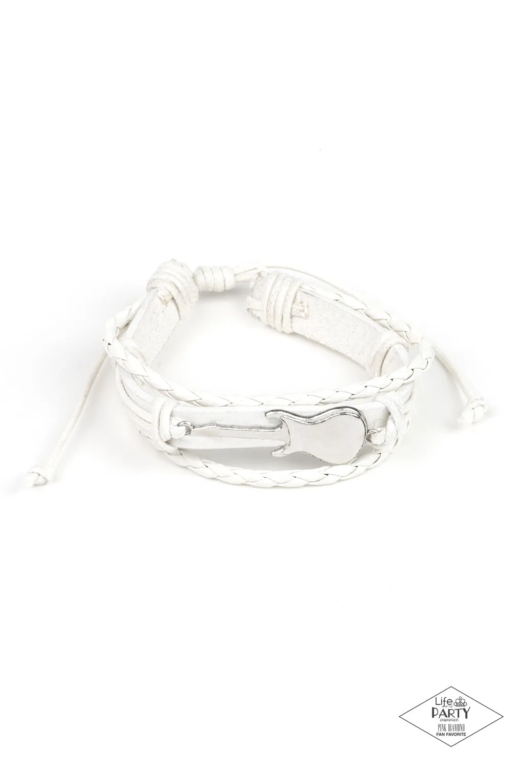 Paparazzi Accessories - Lead Guitar #B321 Drawer 2/2 - White Bracelet