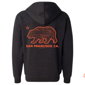 San Francisco Bear Map Zip Hoodie