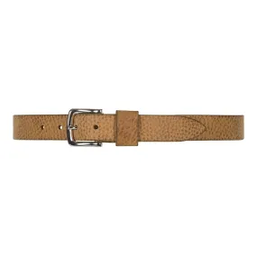 Timeless jeans belt in delicious leather quality / 12824 - Cognac/Silver